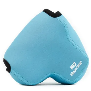 MegaGear Panasonic Lumix DC-FZ82, FZ80, DC-FZ70, FZ72 Ultraleichte Kameratasche aus Neopren mit Karabiner Haken blau