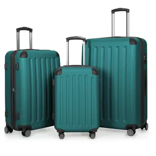 Hauptstadtkoffer Spree - 3er Kofferset, TSA, Trolley-Set, Rollkoffer, Reisekoffer, (S, M & L), Aquagrün