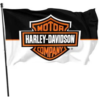 Harley-Davidson-Flagge, 90 x 150 cm, lebendige Farben und verblasst nicht, Heimdekoration, Gartendekoration, Innen- und Außendekoration