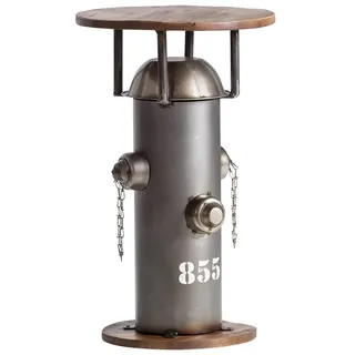 Woodkings Beistelltisch Bolton I runder Tisch I amerikanisches Design I Grilltisch I Blumenbank I Serviertisch I Metall Massivholz