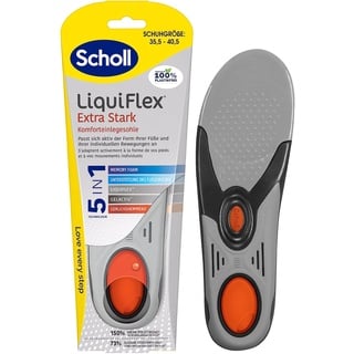 SCHOLL LiquiFlex Komforteinlegesohlen Extra Support S, mehr Polsterung durch Memory Foam und Unterstützung des Fußgewölbes, 1 x 2 Stück