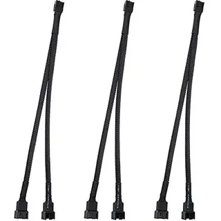 XIDIT 3 x PWM Lüfter-Splitter-Kabel, 2-Wege, 4-polig, Y-ummanteltes Verlängerungskabel, 1 zu 2 Konverter für PC-Motherboard, Computer-CPU-Lüfter