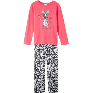 bonprix Pyjama BONPRIX "Pyjama aus Baumwolle (2-tlg. Set)", Mädchen, Gr. 164/170, rosa (zebra hellpink), Jersey, Obermaterial: 100% Baumwolle, bedruckt, Basic lang, Homewear-Sets Pyjama, bequeme Passform, aus Baumwolle, Hose mit elastischem Bund