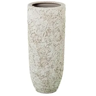 DRW Bodenvase aus Keramik, rustikales Weiß, 60 x 26 x 26 cm