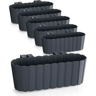 Spetebo Balkon Blumenkasten 39 x 13 x 13 cm Schwarz