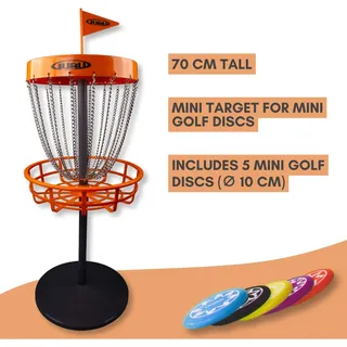 Guru Schildkröt 970362 - Guru, Mini Basket Set, Disc Golf Mini Set, Frisbeegolf-Korb inkl. 5 Mini-Discs
