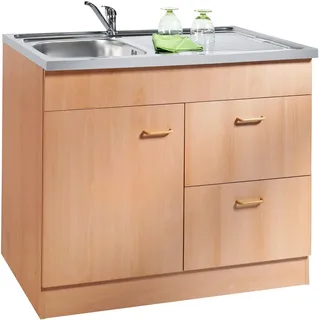 kochstation Spülenschrank KS-Elster 100 x 85 x 50 cm Beige