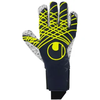 Uhlsport Torwarthandschuhe Prediction Supergrip+ Finger Surround, Marine/weiß/Fluo gelb, 12