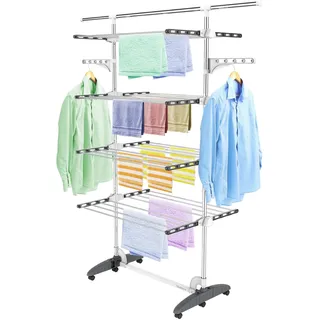 Todeco Wäscheständer Turm 4 Ebenen grau