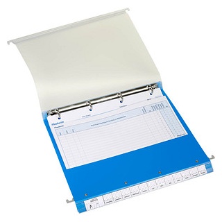 BOI Patienten-Dokumentations-Hängemappe 2-Ringe Click 2 Stationär blau Boden: 2,5 cm