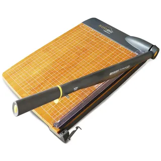 Westcott TrimAir Papierschneider 15" (38 cm), Premium Schneidemaschine mit Holzkern und titanbeschichteter Klinge, Hebelschneider inkl. Raster & Maßskalen für bis zu 30 Blatt, 15107