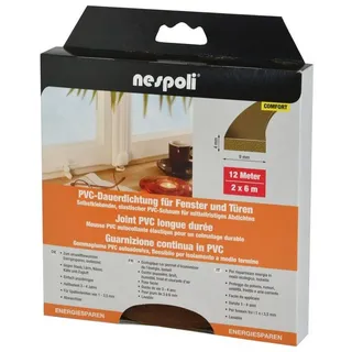 Nespoli - Pvc-fenster- Und Türdichtung Je 6 M, 9 X 4 Mm, Braun, 2 Stück Türdichtungen & Fensterdichtungen