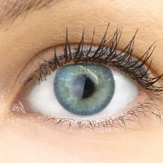 Sehr stark deckende und natürliche blaue Kontaktlinsen Valencia R Blue SILIKON COMFORT NEUHEIT farbig blau + Behälter von GLAMLENS - 1 Paar (2 Stück) - DIA 14.20 - ohne Stärke 0.00 Dioptrien