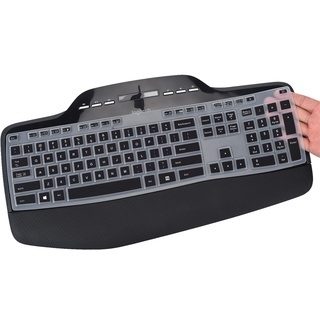 Tastaturabdeckung für Logitech MK710 MK710-RB MK735 MK700 kabellose Desktop-Tastatur, Logitech MK710 MK735 wasserdichte Silikon-Tastaturschutz, schwarz