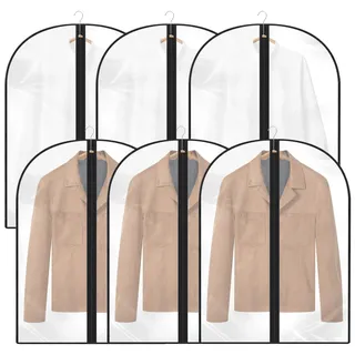 Kleidersack,6 Stück Kleidersäcke 60 * 80cm mit Reißverschluss,Transparent Anzug Aufbewahrung,für Anzüge Kleider Mäntel Sakkos Hemden Abendkleider Anzugsack Kleiderhülle
