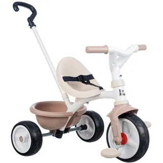 Smoby - Be Move Beige - Kinderdreirad mit Schubstange, Sitz mit Sicherheitsgurt, Metallrahmen, Pedal-Freilauf, für Kinder ab 15 Monaten