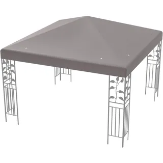 COSTWAY Ersatzdach Pavillon 3x3m, Pavillondach Ersatzbezug mit Klettverschlüssen, Stabil & Wasserabweisend Einzeldach für Gartenpavillon (Grau)
