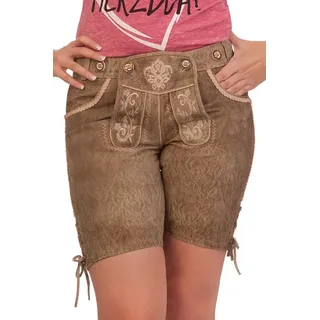 Krüger Madl Lederhose Trachtenlederhose Damen - SCHLANGE - braun braun 34