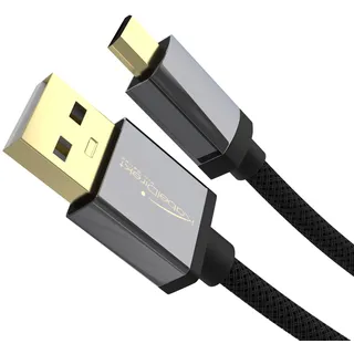 KabelDirekt – Micro-USB-Kabel – 0,3m – USB 2.0, Nylon Schwarz | Lade- & Datenkabel mit Nylonmantel für Smartphones & Tablets – Micro-USB, bis 2A Ladestrom, USB 2.0