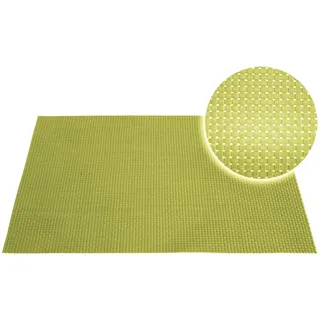 Haus und Deko Platzset 2er Set ca. 30x45 cm Vinyl Tischset abwaschbar Flechtoptik Grobwebung Kunststoff Uni Spinat Grün