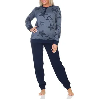 normann Frottee Pyjama Sterne Optik Blau 52-54