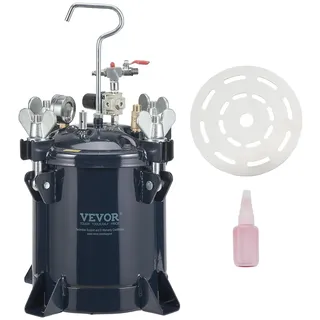 Vevor Druckbehälter Farbbehälter Sprühfarbe Drucktopf 10 L Drucktank, 70 psi Lackierpistole Farbbehälter Φ 24 × 25 cm Spray Paint Pressure Pot Tank Paint Container Farbspritzpistolen Lacken, Flecken