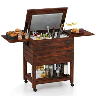 Outsunny Kühlwagen 56 l 100 x 50 x 100 cm Braun/Grau