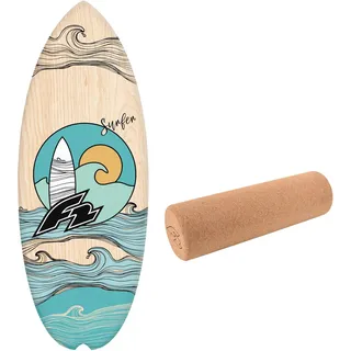F2 Set Balance Board Halfshell 88x32cm mit Korkrolle braun NO SIZE